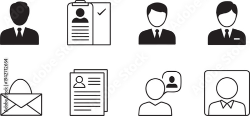 Human Resources and Recruitment Vector Icon Set