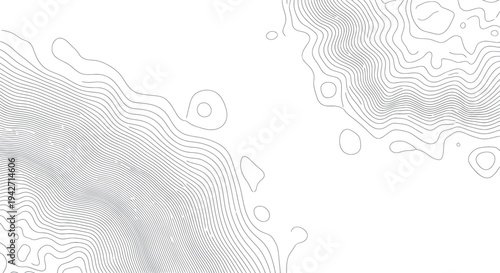 Abstract topographic contour map background with gray line pattern