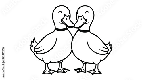 Two Cute Ducklings Illustration