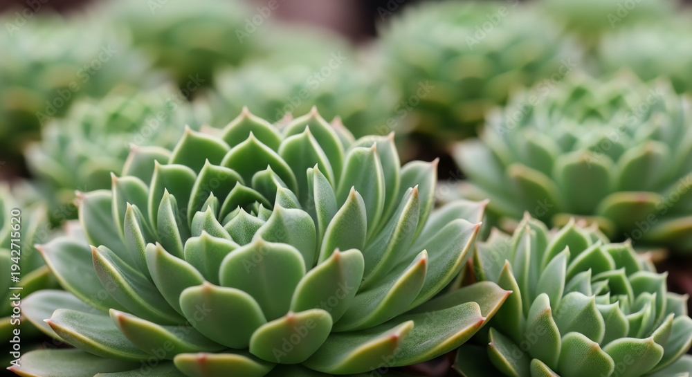 Obraz premium succulent plants, green echeveria flowers