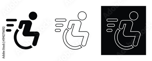 Accessibility icons for people with disabilities on white background