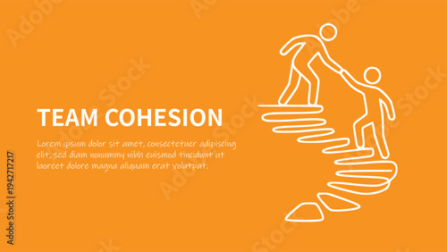 Team Cohesion Business Concept Illustration with Helping Hand
