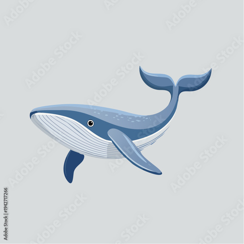 Majestic blue whale swimming gracefully in its natural habitat, symbolizing marine conservation and the vast wonders of the ocean depths