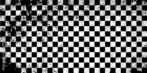 Racing flag grunge design of vector car race sport, auto rally and motocross.