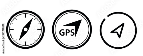 Print Compass Icon Logo Design Arrow Compass Stock Vector