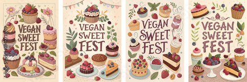 Colorful vegan desserts showcased at the Vegan Sweet Fest event.