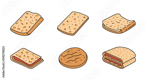 Lavash Line art vector set minimal clean abstract illustration