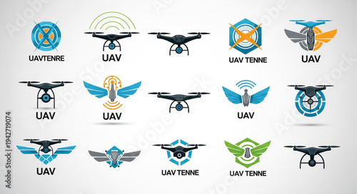 Collection of Drone Logos for Modern Technology and Innovation.