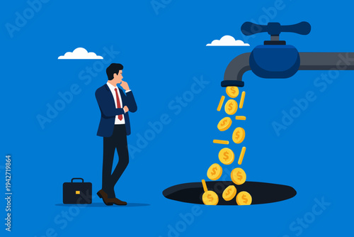 Business Man and Money Flow