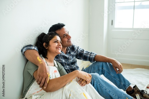 Photography Couple relaxing after painting.