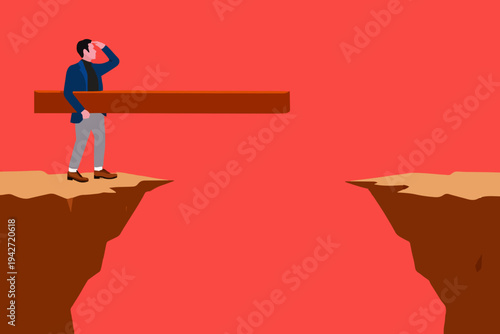 Man Looking Over Edge