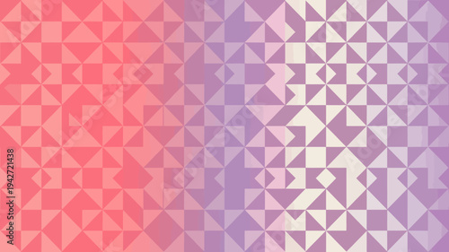 A vibrant abstract background features a gradient transition from warm reds and oranges to cooler purples and whites composed of geometric triangles high quality professional detailed