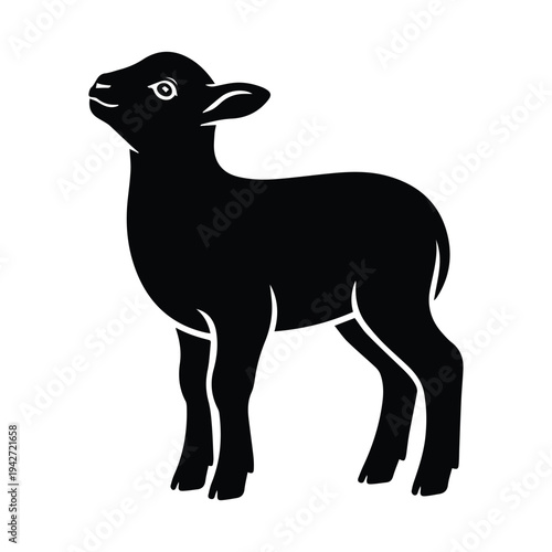 Stunning black lamb silhouette illustration