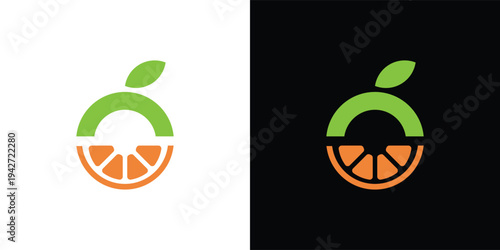 Minimalist Orange Fruit Logo with Sun Accent