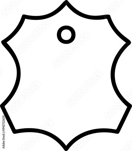 Genuine Leather Material Symbol Icon, Animal Hide Fabric Label, Leatherwork and Crafting Vector Outline