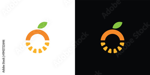 Minimalist Orange Fruit Logo with Sun Accent