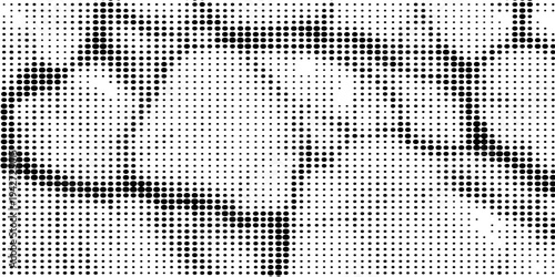 Grunge halftone gradient background. Faded grit noise texture. White and black sand wallpaper.