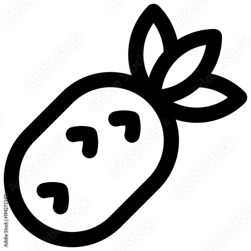 Pineapple. Editable stroke vector icon.