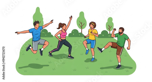 Group of People Dancing Together.