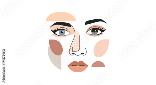 Woman Face Makeup Colors.