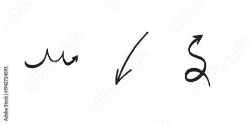 Arabic calligraphy symbols with arrows