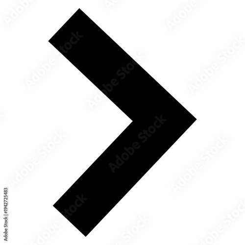 Black Right Chevron Arrow Icon Isolated on White Background