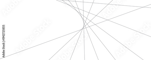 Abstract Curved Geometric Minimal Texture Line on Transparent Background, Editable Stroke Vector Illustration