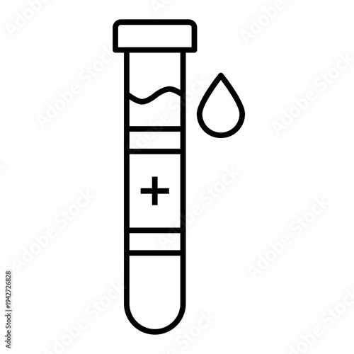 blood sample vial line icon with editable stroke