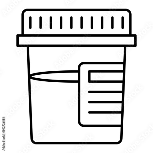 urine test container line icon with editable stroke