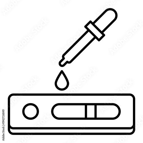 rapid antigen test line icon with editable stroke