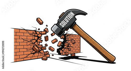 Hammer Breaking Brick Wall Solution.