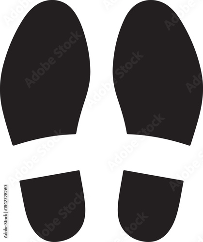 Footprints caused by executive shoes Travel concept. vector illustration.