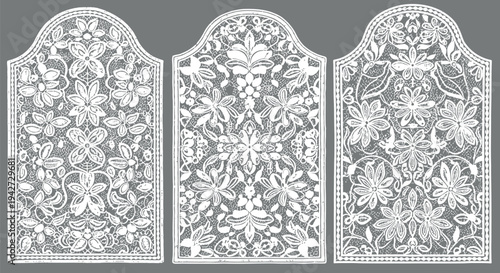Intricate islamic geometric and floral patterns on ornate architectural panels