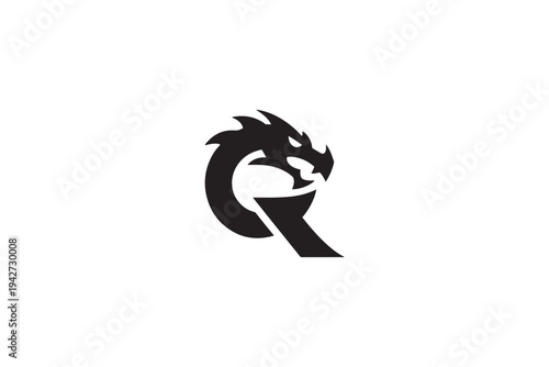Creative dragon qr code logo design symbol for branding and technology
