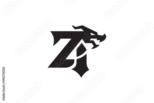 Creative zt logo design featuring a stylized dragon and distinctive font elements