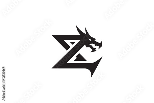 Distinctive black dragon z logo design for modern brands and projects