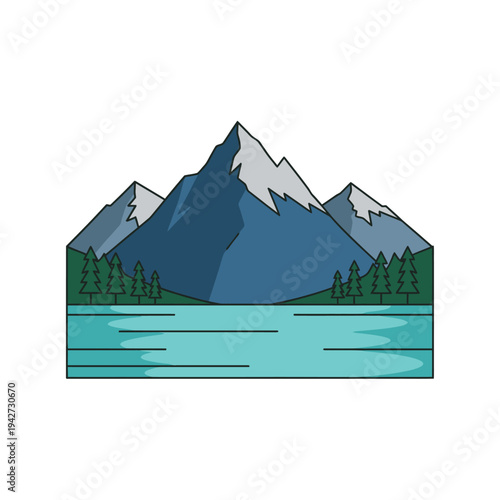 Majestic Mountain Range Reflected in Serene Lake Waters.