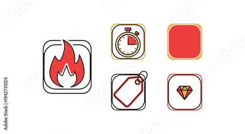 Limited Offer Fire Line art dynamic contemporary abstract color vector