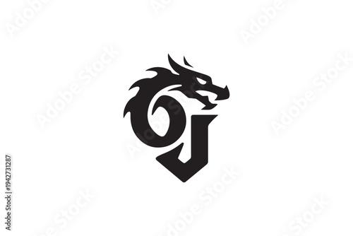 Distinctive oj logo features a fierce dragon head symbolizing power and myth