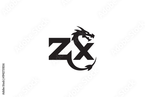 Distinctive zx logo design featuring a powerful dragon emblem and bold typography