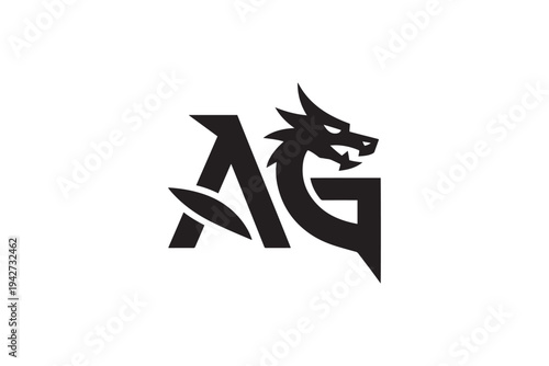 Dragon head integrated ag logo design a striking emblem for modern brands