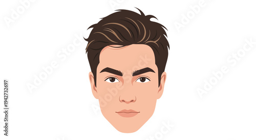 Young Man Cartoon Face.