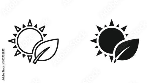 Sun Leaf Icon Business Concept