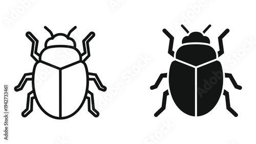 Bug Icon Set Software Vector Design Commercial