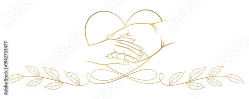 Line art vector illustration of a pair of couple's hands 4.eps