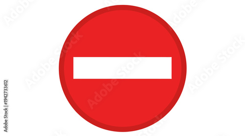 Do not enter traffic sign prohibiting access with a white bar