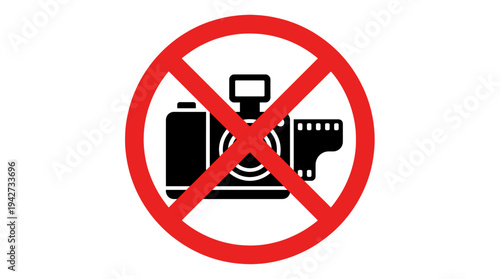 No photography sign prohibiting photos with a vintage camera