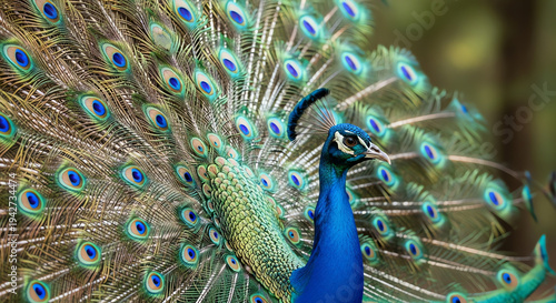 majestic peacock displaying vibrant feathers