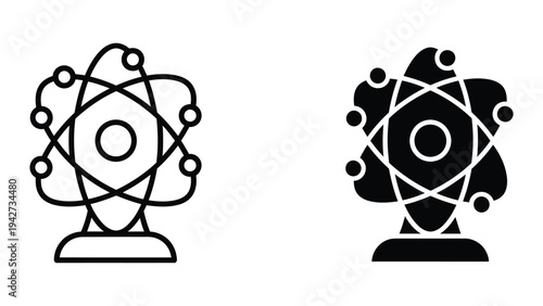 Atom Structure Icon Science Symbol Commercial