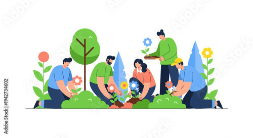 Environmental Peacebuilding Shared Water Resource Management and Cooperation Modern Flat Vector Design Illustration